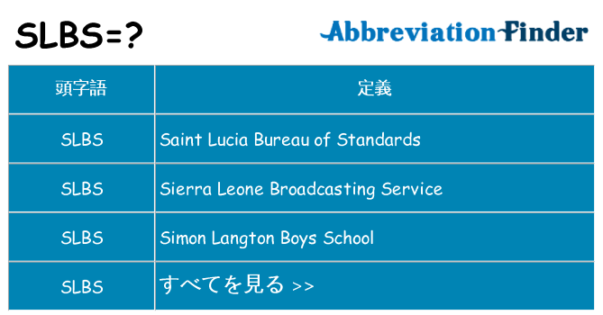 slbs は何の略します。
