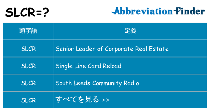 slcr は何の略します。