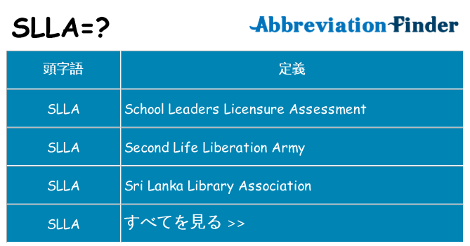 slla は何の略します。
