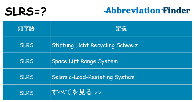 slrs は何の略します。