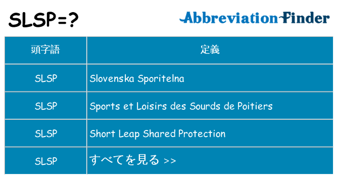 slsp は何の略します。