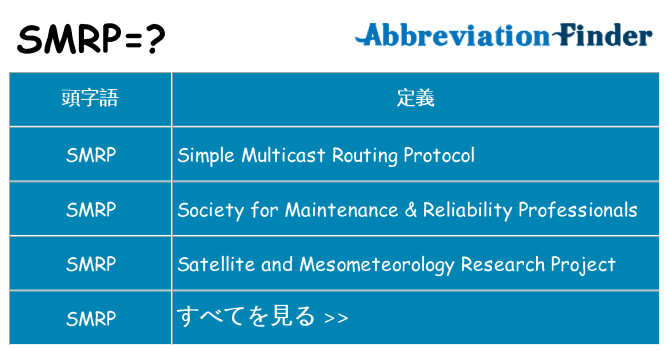 smrp は何の略します。