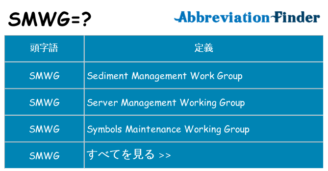 smwg は何の略します。