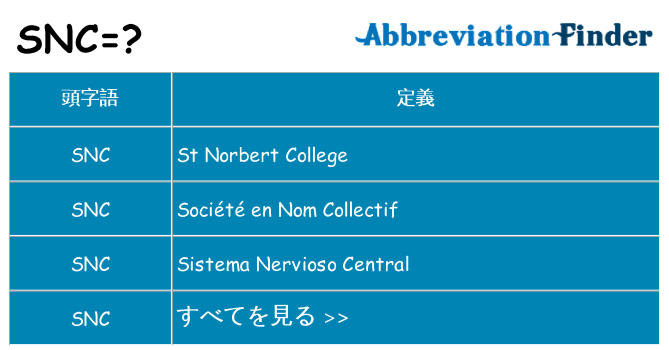 snc は何の略します。