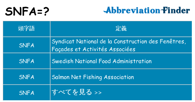 snfa は何の略します。