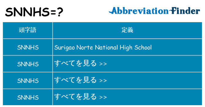 snnhs は何の略します。