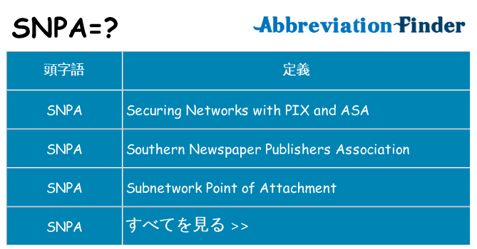 snpa は何の略します。