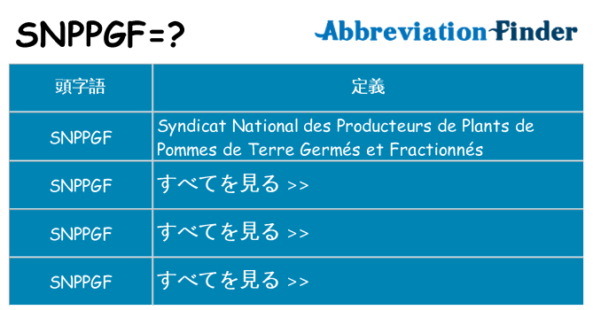 snppgf は何の略します。