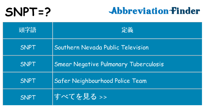 snpt は何の略します。