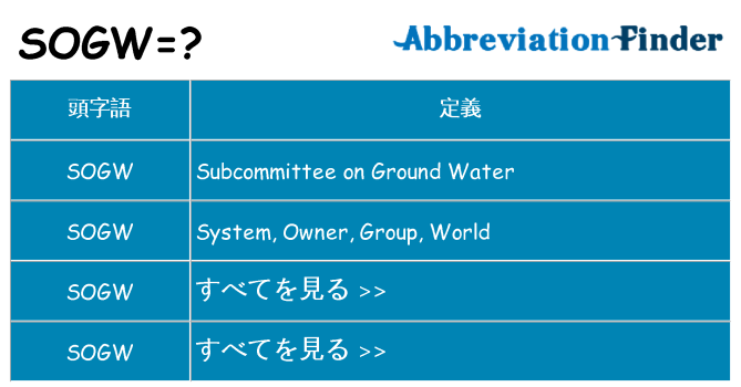 sogw は何の略します。