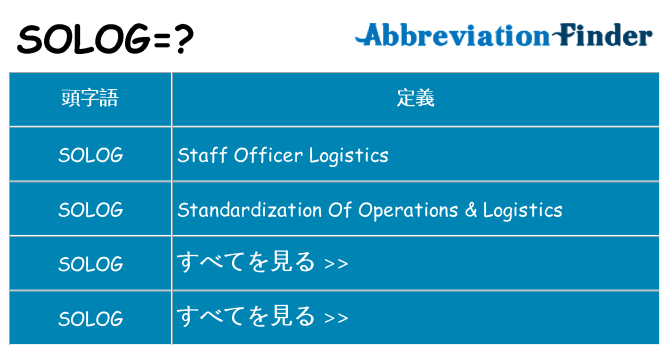 solog は何の略します。