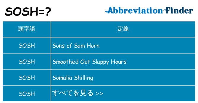 sosh は何の略します。