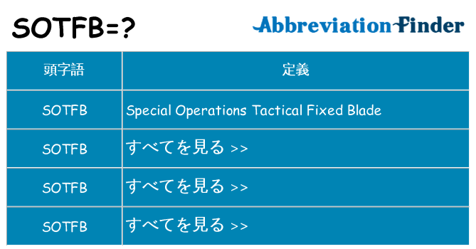 sotfb は何の略します。