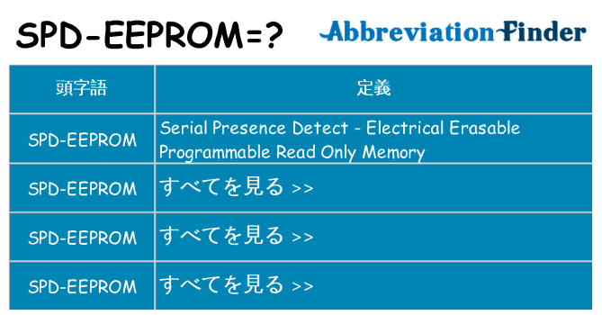 spd-eeprom は何の略します。