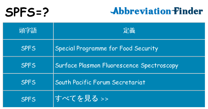 spfs は何の略します。