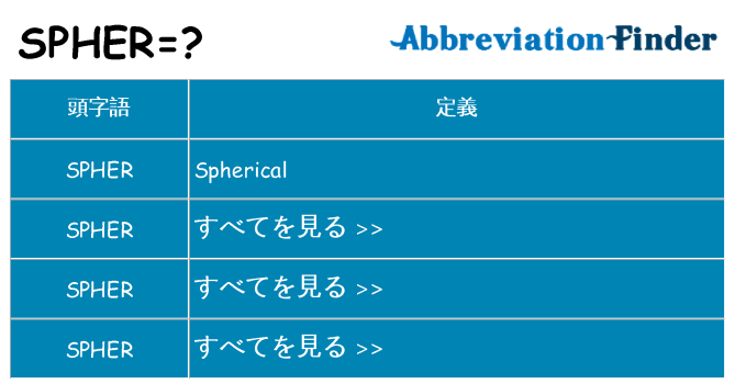 spher は何の略します。