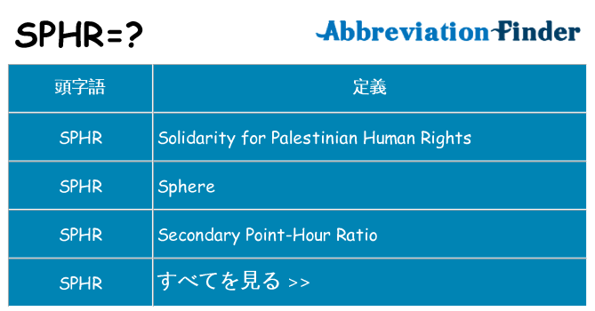 sphr は何の略します。
