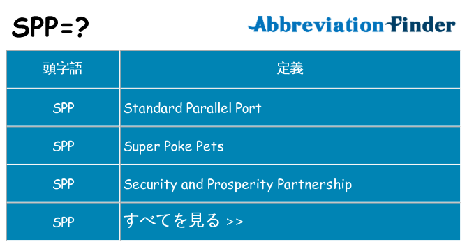 spp は何の略します。