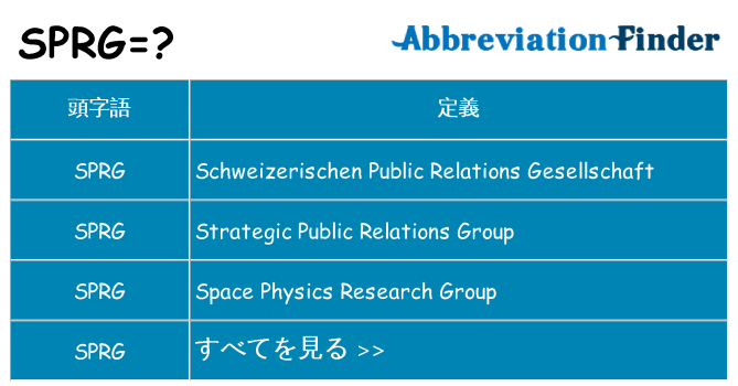 sprg は何の略します。