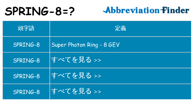 spring-8 は何の略します。