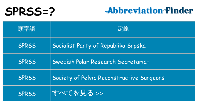 sprss は何の略します。