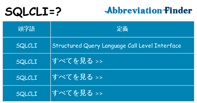 sqlcli は何の略します。