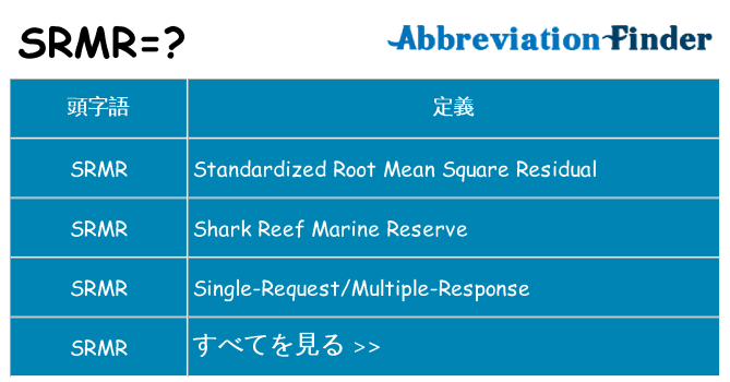 srmr は何の略します。