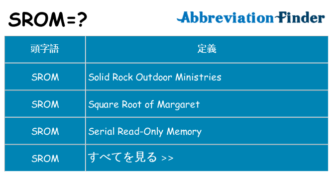 srom は何の略します。