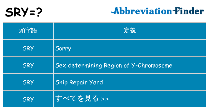 sry は何の略します。