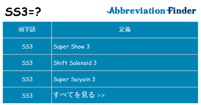 ss3 は何の略します。