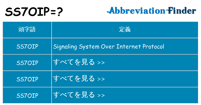 ss7oip は何の略します。
