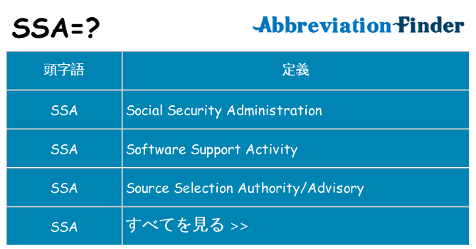 ssa は何の略します。