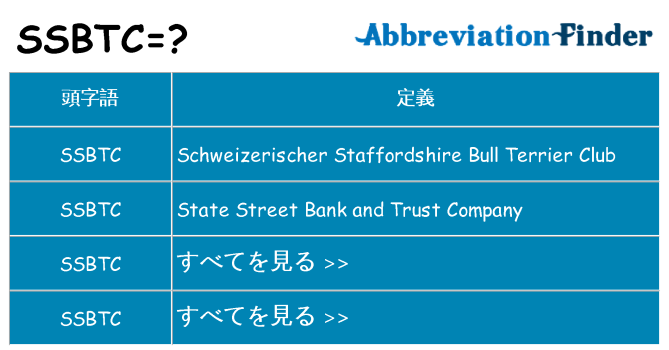 ssbtc は何の略します。