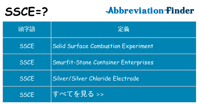 ssce は何の略します。