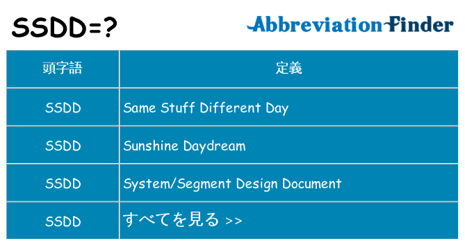 ssdd は何の略します。