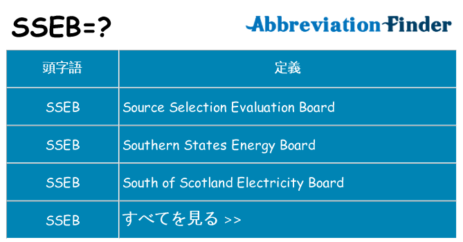 sseb は何の略します。