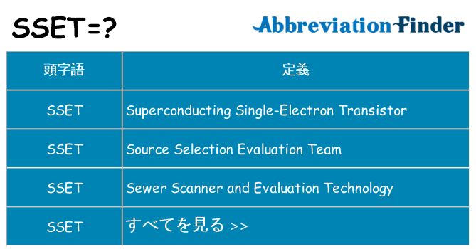 sset は何の略します。