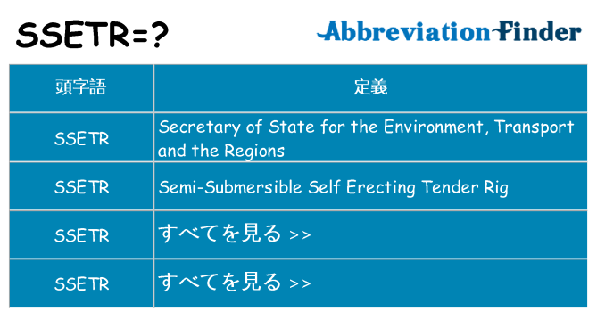 ssetr は何の略します。