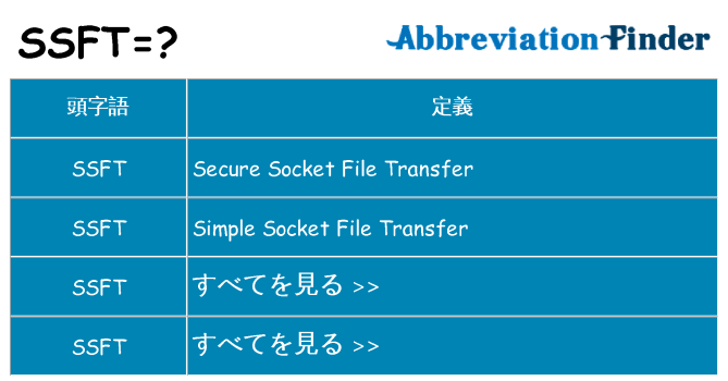 ssft は何の略します。