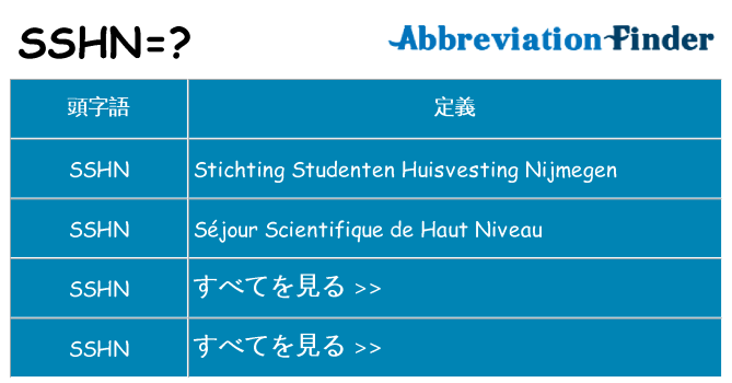 sshn は何の略します。