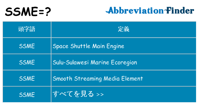 ssme は何の略します。