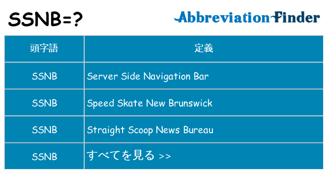 ssnb は何の略します。