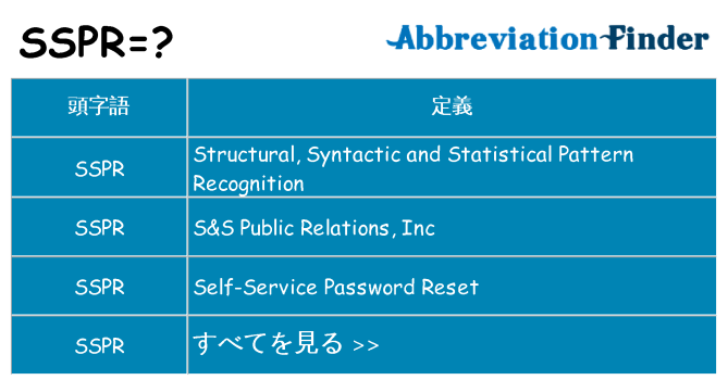 sspr は何の略します。
