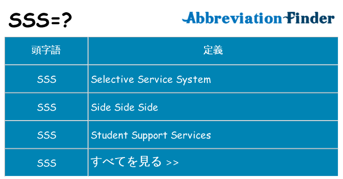 sss は何の略します。