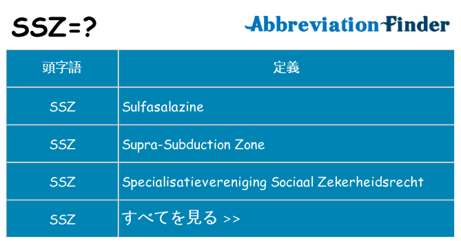ssz は何の略します。