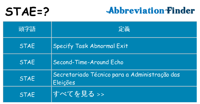 stae は何の略します。