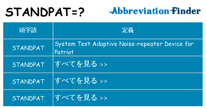 standpat は何の略します。