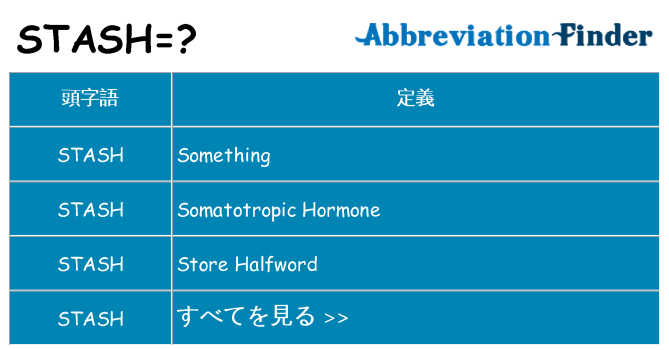 stash は何の略します。