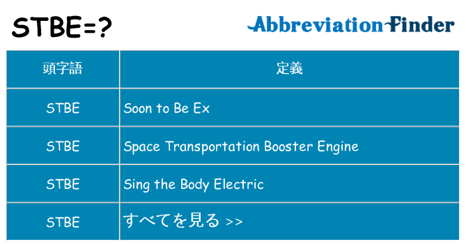 stbe は何の略します。