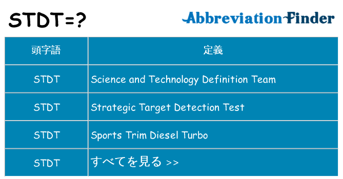 stdt は何の略します。